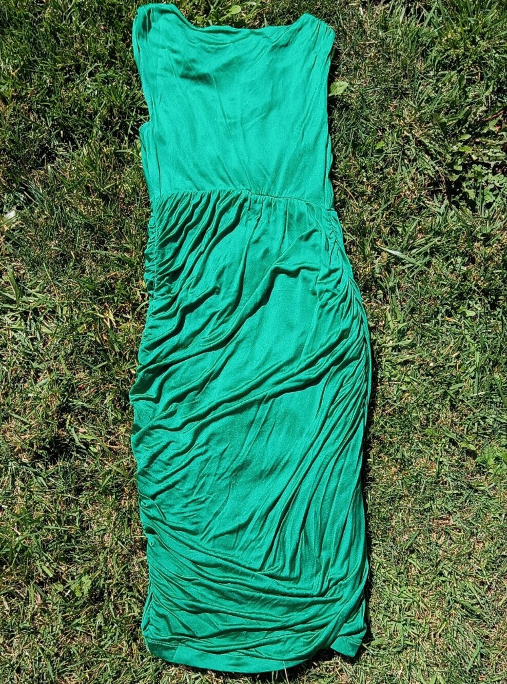 Anthropologie Goddess Drape Ruched Midi Dress S Deep V Neck Date Night Cocktail - Picture 2 of 10